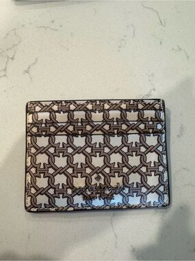 Kate Spade Printed Card Holder in Beige and Brown